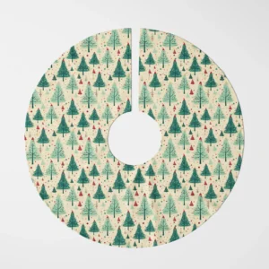 Cream bauble tree skirt seen flat from overhead on white