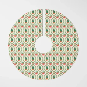 Potted tree lattice skirt shown flat from above on a white background