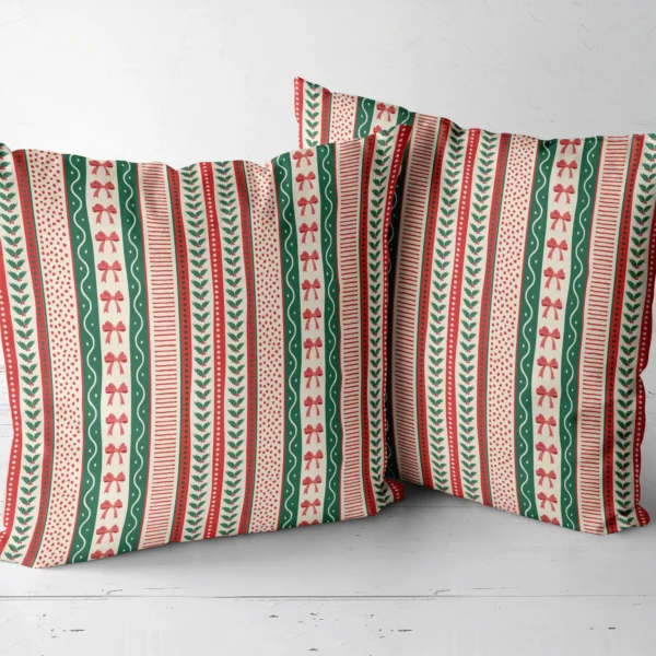 Two ribbon stripe cushions placed together